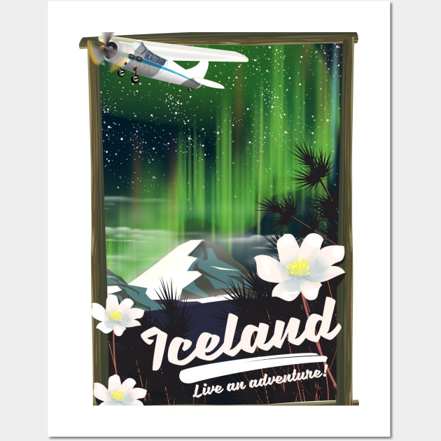 Iceland travel poster Wall Art by nickemporium1